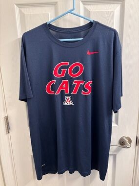 Men's Nike Navy Dri-FIT T-Shirt Red 'GO CATS' University of Arizona Size XXL